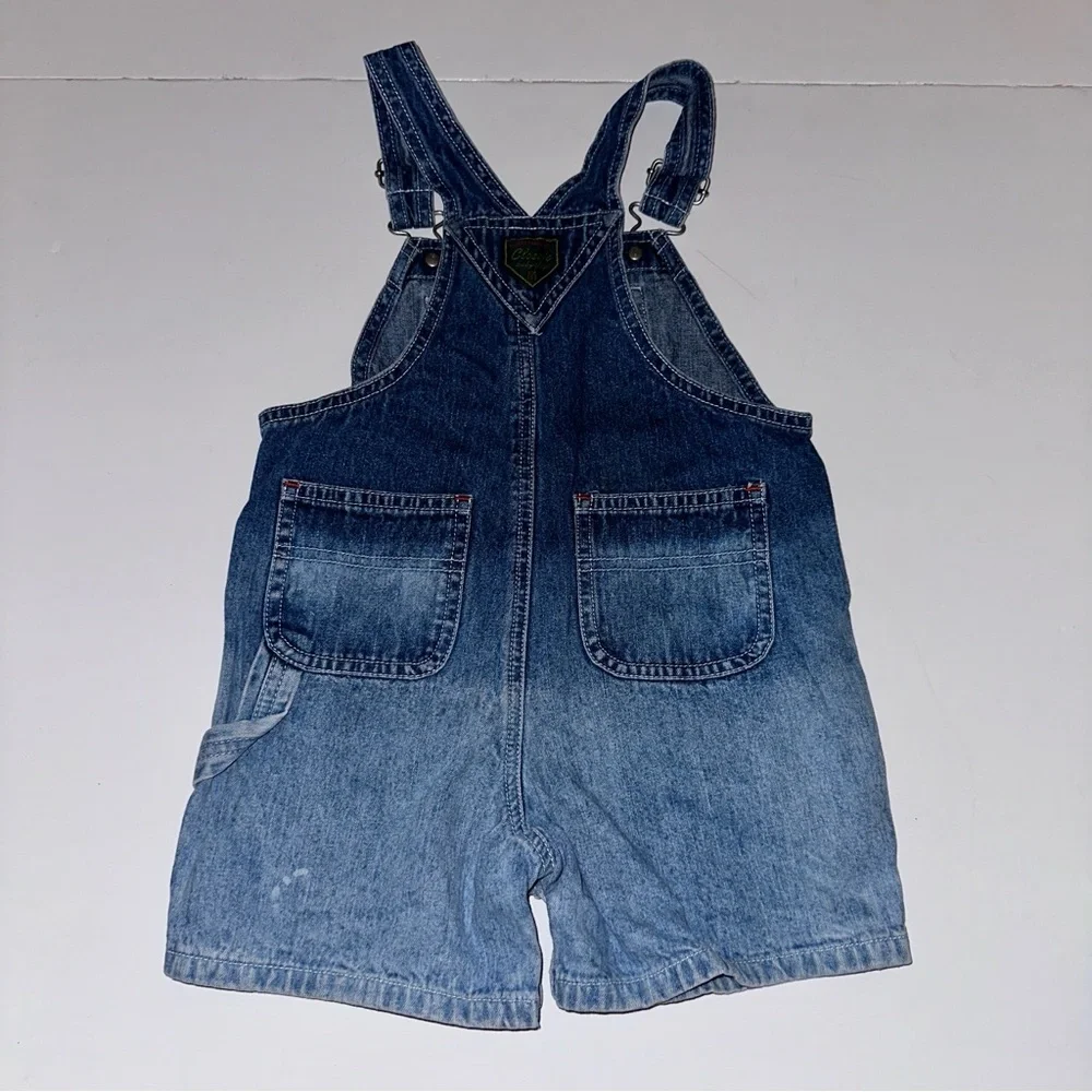 VTG Y2K Baby Gap Light Denim Shortalls Cargo Overalls Adjustable Straps 2T